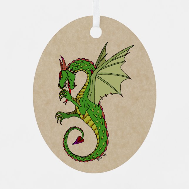 Wyvern Ornament Aus Metall (Vorderseite)