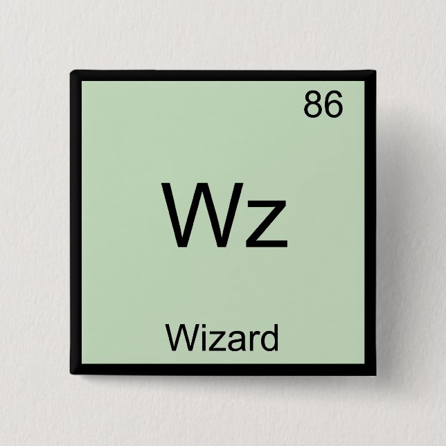 Wz - Wizard Funny Element Chemistry Symbol T - Shi Button (Vorderseite)