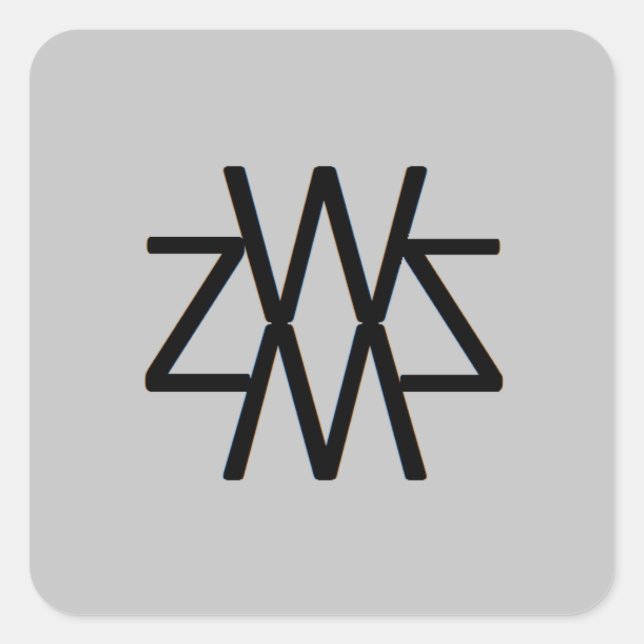 WZSM-Logo-Aufkleber Quadratischer Aufkleber (Vorderseite)