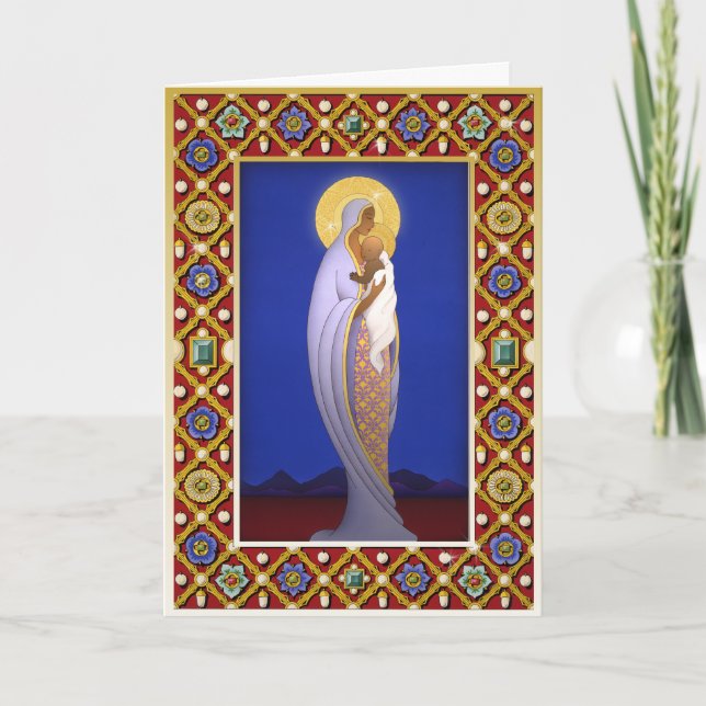 X006 Jeweled Madonna Feiertagskarte (Vorderseite)