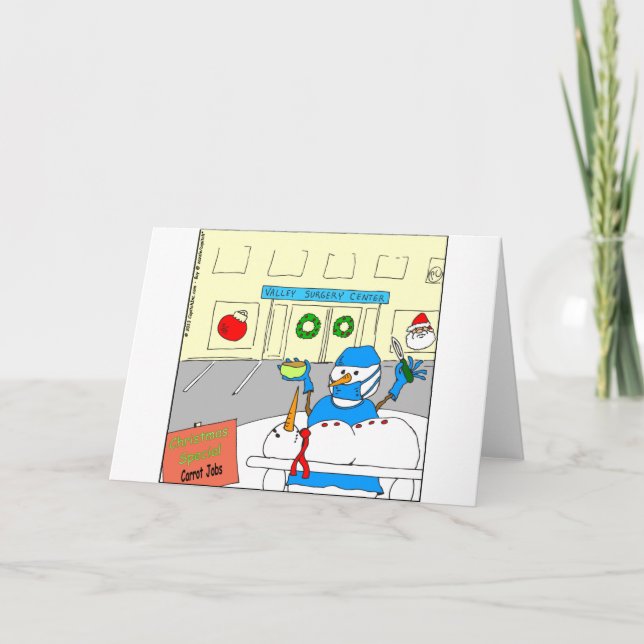 x45 Karottennase Cartoon Feiertagskarte (Vorderseite)