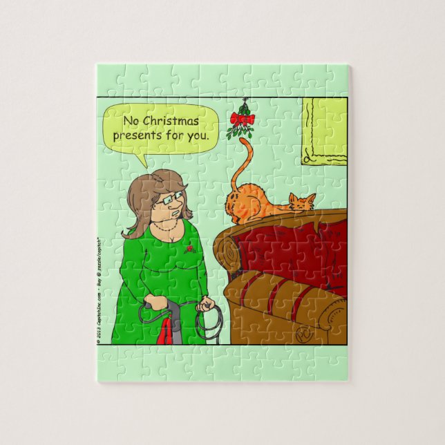 x55 Cat Hintern mistletoe Weihnachtsfest Cartoon (Vertikal)