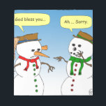 x58 Snowman god bless you carrot cartoon Notizblock<br><div class="desc">The worst sneezes have to go the snowmen who can really their noses from it. Luckis friend was there to catch his nose before he lost it.</div>