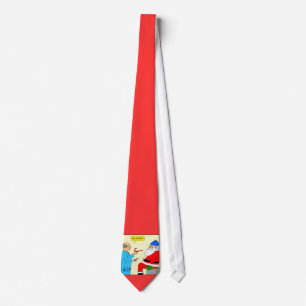 x85 Sankt geht zum Doktor Cartoon Christmas Tie Krawatte