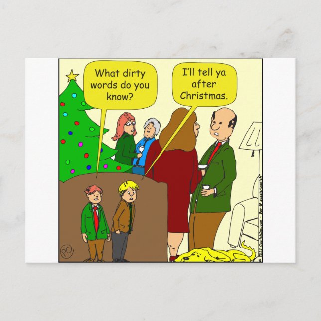 x94 schmutzige Wörter 1 Cartoon Postkarte (Vorderseite)