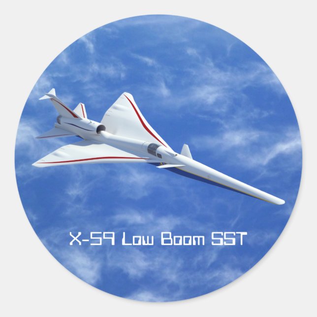 X-59 Billigflugzeuge mit Sonderraumflugzeug Runder Aufkleber (Vorderseite)