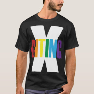 X-Andeutung aufregender Rainbow Black Original Let T-Shirt