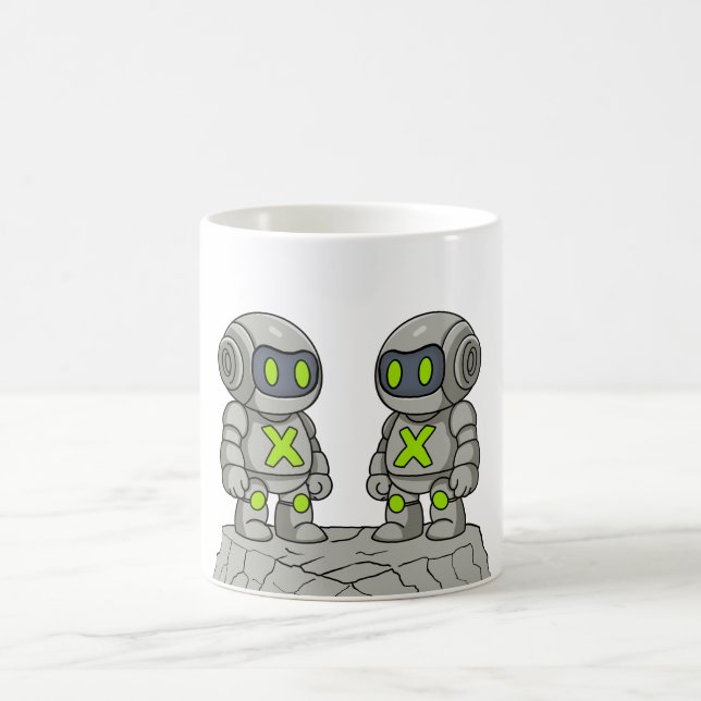 X Bots auf dem Felsen Kaffeetasse (Mittel)