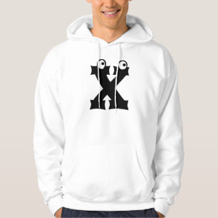 X, Buchstabe mit Augenbrauen Hoodie