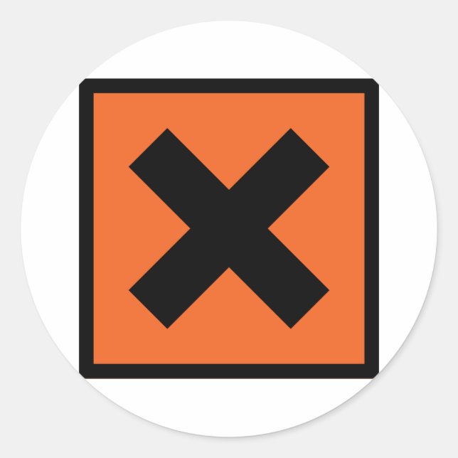 x chemisches toxisches Zeichen Runder Aufkleber (Vorderseite)