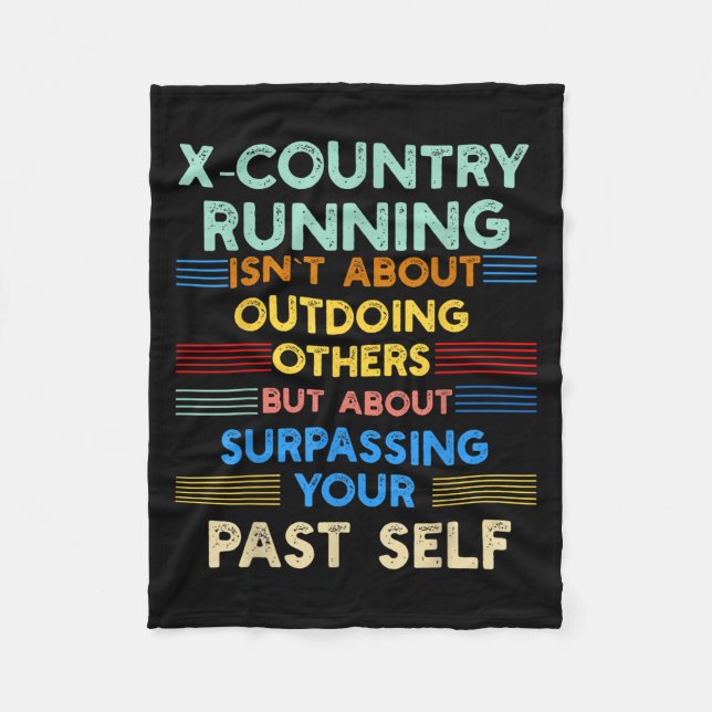 X-country Running Is Outwork Your Past Self Sitive Fleecedecke (Vorderseite)