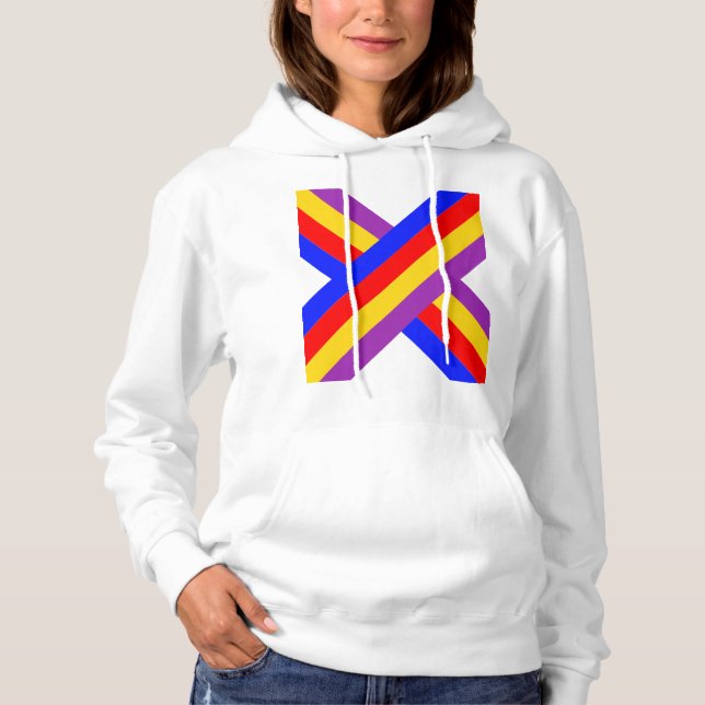 X farbiges Design Hoodie (Vorderseite)