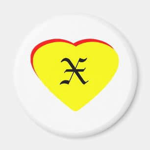 "X" Herz-Gelb-Hochzeit Einladung des MUSEUMS Magnet