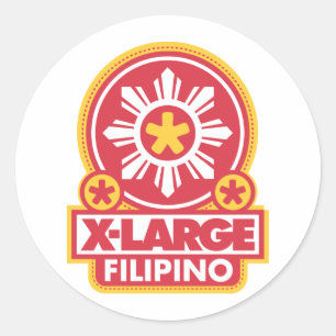 X-Large Filipino - Red Runder Aufkleber