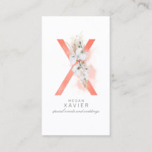 X Letter Monogram White Orchias and Pampas Grass
