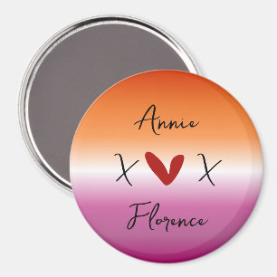 X Love X Sonnenuntergang Lesben-Flagge Magnet