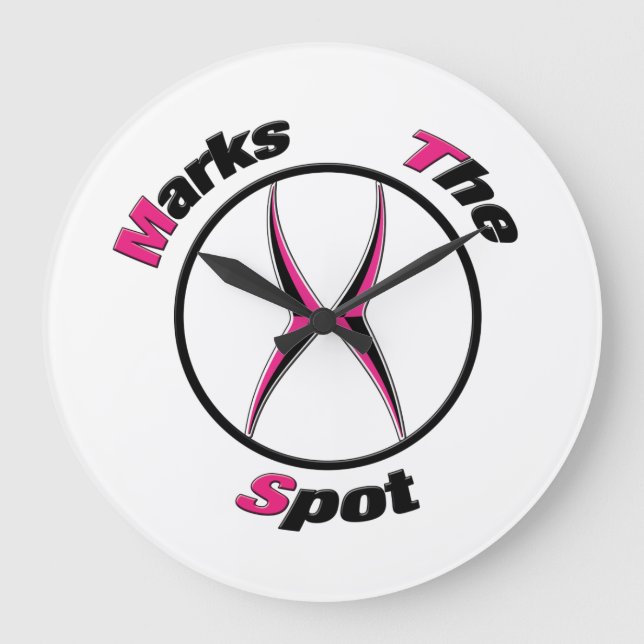 X markiert den Punkt Große Wanduhr (Vorderseite)