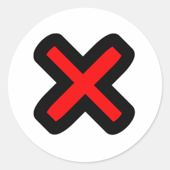 X Markiert den Spot Runder Aufkleber (Vorderseite)