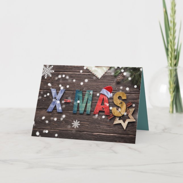 X-Mas farbige Buchstaben Karte (Vorderseite)