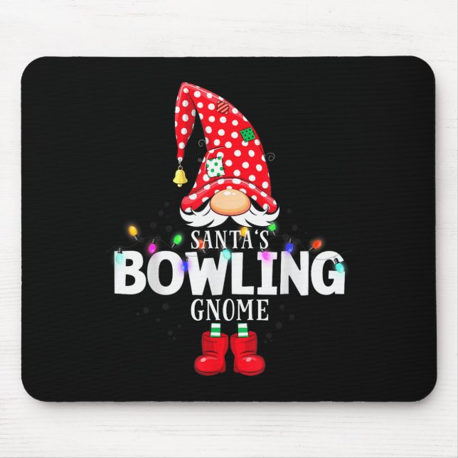 X-mas Santa's Bowling Gnome Christmas Matching  Mousepad (Vorne)