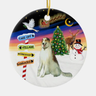 X Mas Signs - Borzoi (Russischer Wolfhund) Keramikornament