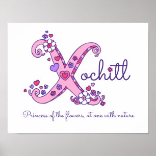 X monogram art Xochitgirls name meint poster