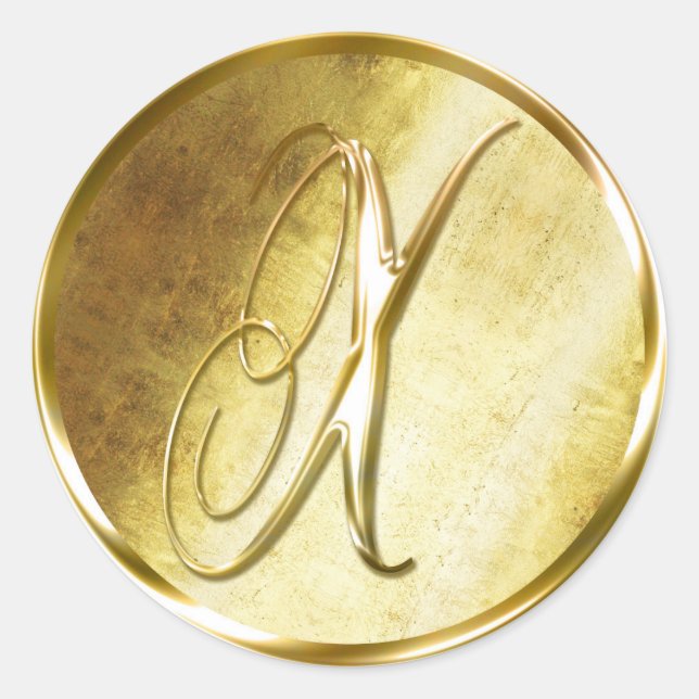 X Monogram Imitats Gold Umschlag Aufkleber Sticker (Vorderseite)