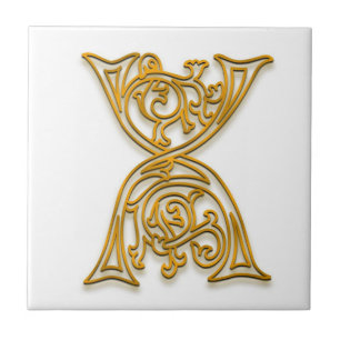 X Monogram "Irish Gold" Keramik Tile Fliese