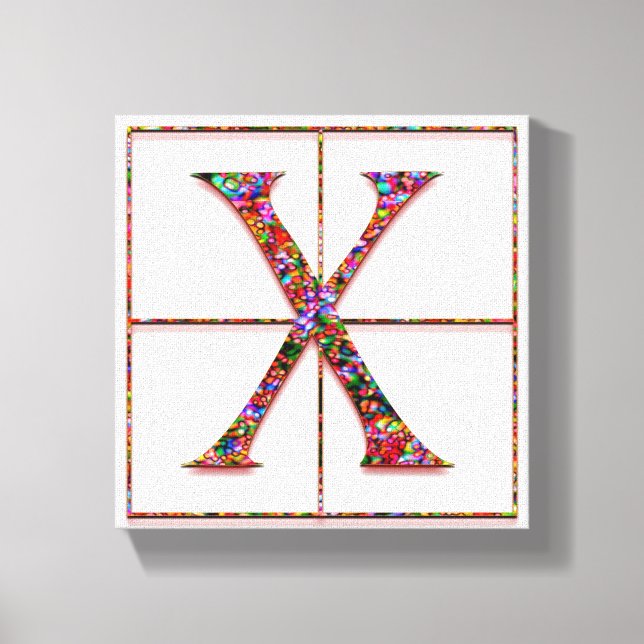 X Monogram Trajanus Red design 8"x8" Leinwand (Vorderseite)