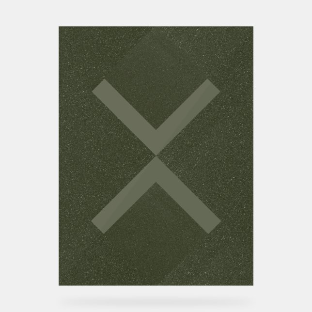 X Muster Moss Akryllisches Zeichen Acrylschild (Vorderseite)