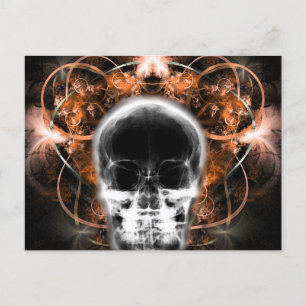 X-Ray Butterfly Fraktal Skull - Orange Postkarte