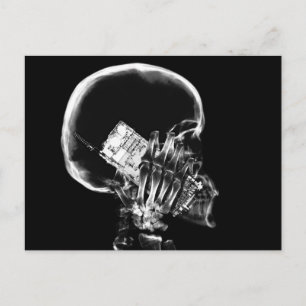 X-RAY SKELETON AUF ZELLTELEFON BLACK & WHITE POSTKARTE