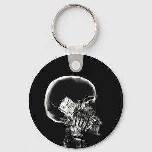X-RAY SKELETON AUF ZELLTELEFON BLACK & WHITE SCHLÜSSELANHÄNGER