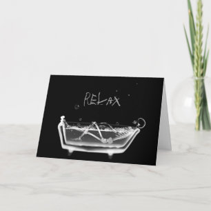 X-Ray Skeleton B&W Bath Time Karte