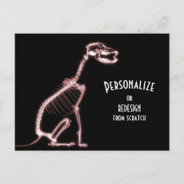 X-Ray Skeleton Dog - Red Postkarte
