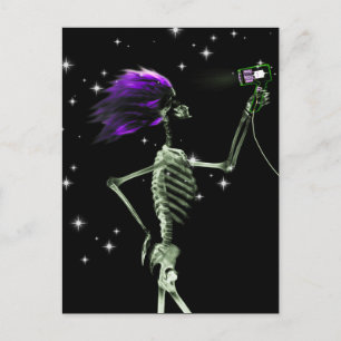 X-Ray Skeleton Dressed - Lila Haar Postkarte