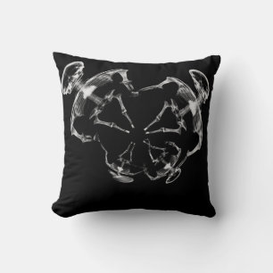 X-Ray Skeleton Family B&W Kissen