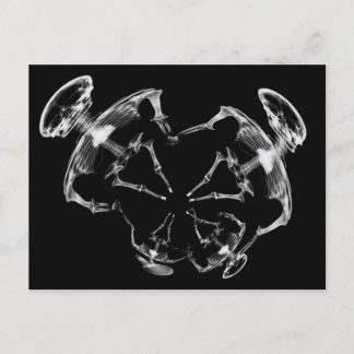 X-Ray Skeleton Family B&W Postkarte