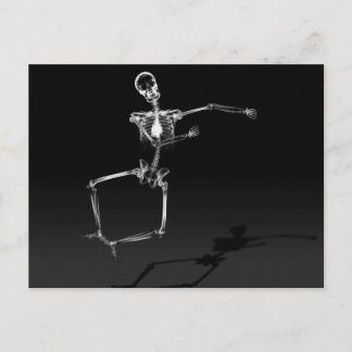 X-RAY SKELETON JOY LEAP B&W POSTKARTE