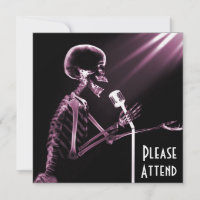X-RAY SKELETON SINGT AUF RETRO MIC - PINK