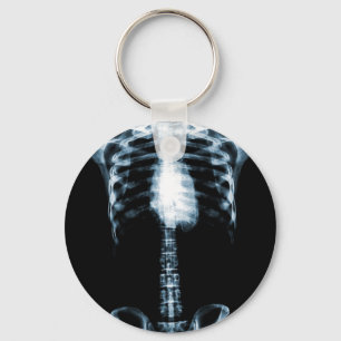X-RAY SKELETON TORSO RIBS BLAUE SCHLÜSSELANHÄNGER