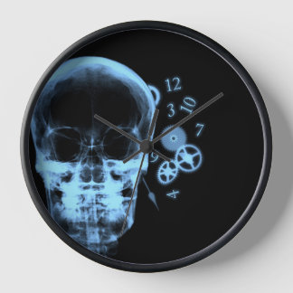 X-Ray-Skull & Clock-Parts - Blau Uhr