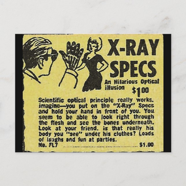 X-Ray Specs! Bekleidung durchsehen (Art) Postkarte (Vorderseite)