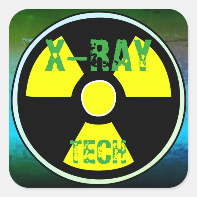 X-RAY TECH-Aufkleber Quadratischer Aufkleber (Vorderseite)