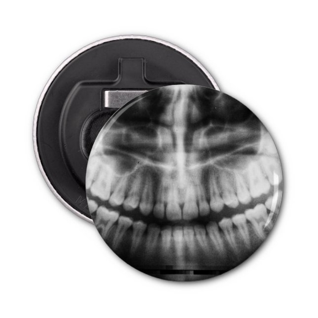 X-Ray Teeth Mouth Smile Schwarz-Weiß Flaschenöffner (Vorderseite)