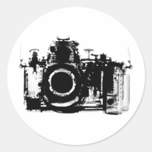 X-RAY VISION CAMERA BLACK & WHITE RUNDER AUFKLEBER