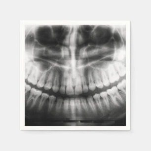 X-Ray Zähne Mouth Smile Schwarz und Weiß Serviette