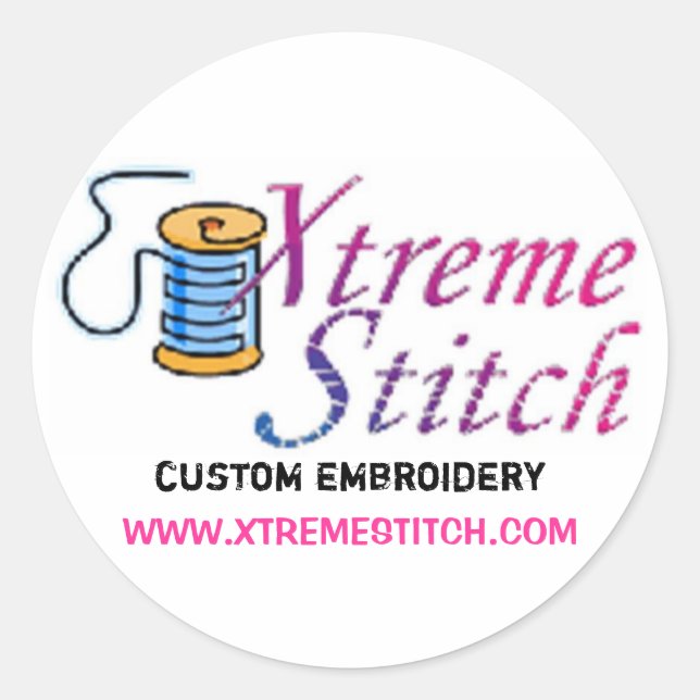 x Stickerei, benutzerdefinierte Stickerei, WWW.XTR Runder Aufkleber (Vorderseite)