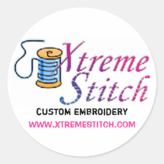 x Stickerei, benutzerdefinierte Stickerei, WWW.XTR Runder Aufkleber