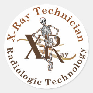 X Strahln-Techniker-Kreis Brown Runder Aufkleber